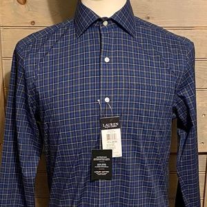 Ralph Lauren Men's Navy, Green, White & Red Plaid Button Down Sz15/Med (NWT)